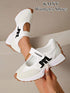 SHEIN KMXY Vintage Thick Sole Sneakers, Thick Upper, Suitable For Running, Women's Footwear