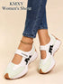 SHEIN KMXY Vintage Thick Sole Sneakers, Thick Upper, Suitable For Running, Women's Footwear