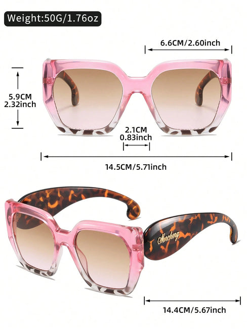 SHEIN LINFEMAND Super Large Square Decorative Fashion Glasses, Versatile Daily Accessory