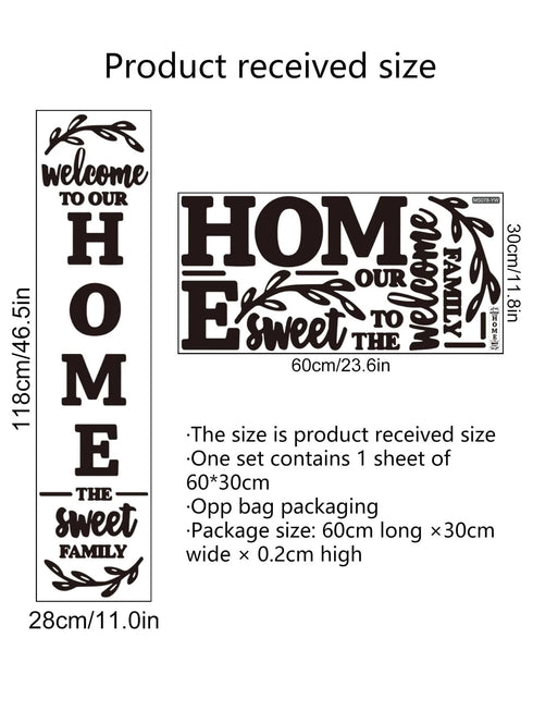 ملصق جداري برسومات حروف SHEIN، ملصق جداري لاصق أسود للمنزل