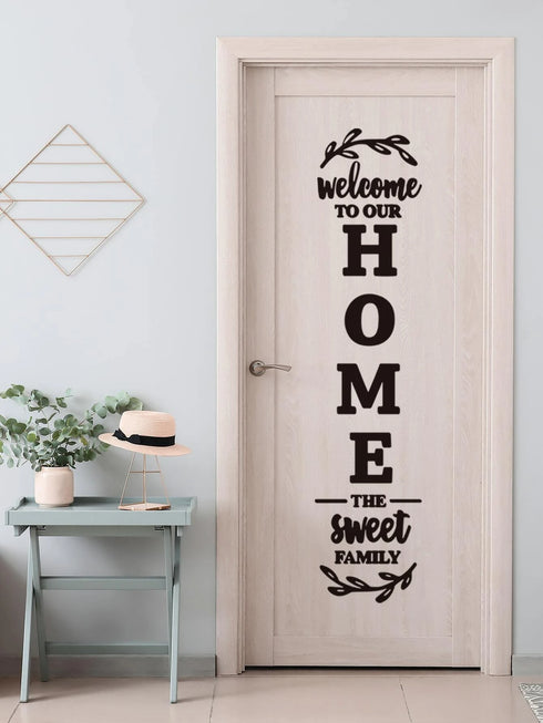 ملصق جداري برسومات حروف SHEIN، ملصق جداري لاصق أسود للمنزل