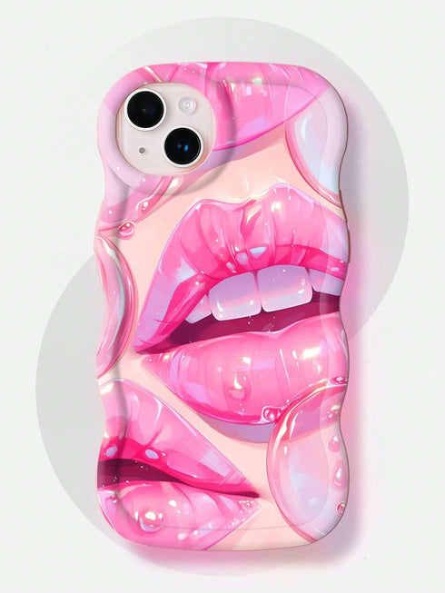 SHEIN Luminous Wavy Sexy Lips Phone Case