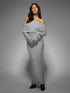 Luxurious Off-Shoulder Cable Knit Maxi Sweater Dress