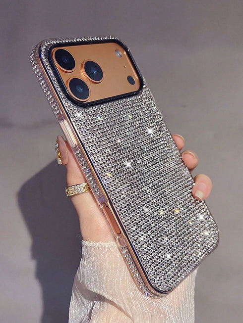 SHEIN Luxury Sparkling Rhinestone Sequins Fashion Phone Case Women's Luxury Rhinestone Embellished Phone Case Compatible With IPhone 