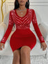 SHEIN Lyxana Women's Bodycon Dress With Rhinestone Decor For New Year Clothes