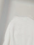 SHEIN Lyxana Women's Plain White Semi-Sheer Rib-Knit Asymmetrical Neck Long Sleeve Crop Top