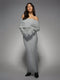 SHEIN MISSGUIDED Luxurious Off-Shoulder Cable Knit Maxi Sweater Dress