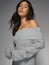 SHEIN MISSGUIDED Luxurious Off-Shoulder Cable Knit Maxi Sweater Dress