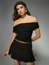SHEIN MISSGUIDED Off Shoulder Ruched Crop Top