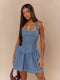 SHEIN MISSGUIDED Premium Denim Halter Mini Dress