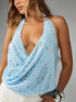 SHEIN MISSGUIDED Sequin Halter Cowl Neck Draped Summer Party