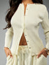 SHEIN MISSGUIDED Plisse Textured Lounge Two Piece Set Long Sleeve Button