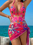 SHEIN Swim Vcay 2pcs/Set 2025 Exclusive Pink And Orange Floral