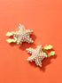 SHEIN 2pcs Button Cover For Shirt Starfish Shape Cufflinks Covers Flower Sleeve Button Clip On Button For Dress Wedding Tux