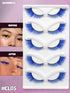SHEIN GROINNEYA 5 Pairs Colored False Eyelashes Cat Eye Eyelashes Blue Faux Mink Lashes Cosplay Fluffy Soft Cross Wispy Natural Eyelash Extension