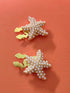 SHEIN 2pcs Button Cover For Shirt Starfish Shape Cufflinks Covers Flower Sleeve Button Clip On Button For Dress Wedding Tux