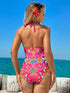 SHEIN Swim Vcay 2pcs/Set 2025 Exclusive Pink And Orange Floral