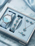 SHEIN 1pc Ladies Watch Rhinestone Decor Quartz Watch & 1pc Bracelet Holiday