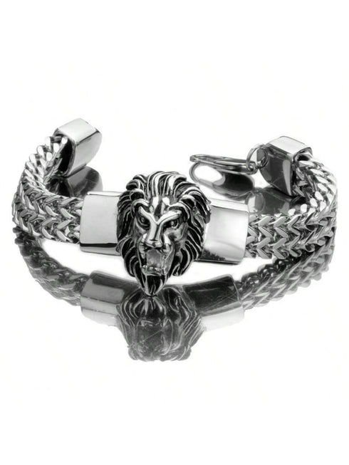 SHEIN Men's Lion Stainless Steel Bracelet