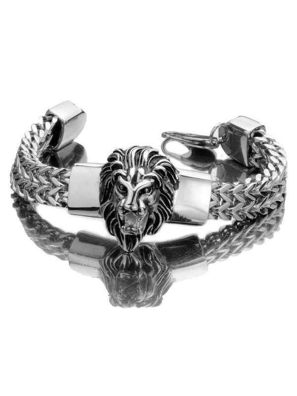 SHEIN Men's Lion Stainless Steel Bracelet