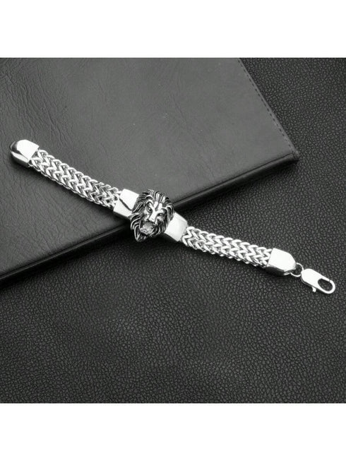 SHEIN Men's Lion Stainless Steel Bracelet