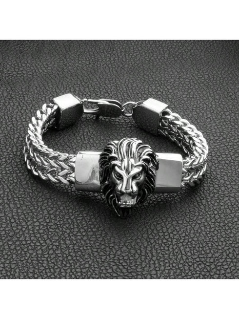SHEIN Men's Lion Stainless Steel Bracelet
