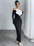 SHEIN Elegant Off Shoulder Floral Embellished Bodycon Dress