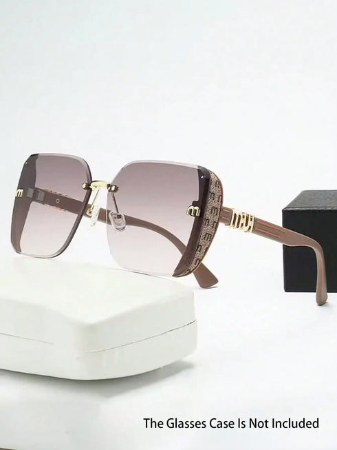 Modern oversized glasses for women with a metal frame