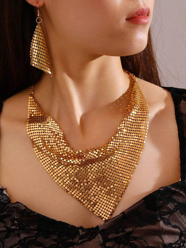 NAIZHU 3pcs/Set Fashionable Women's Exaggerated Leopard Print Metal