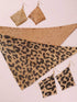 SHEIN NAIZHU 3pcs/Set Fashionable Women's Exaggerated Leopard Print Metal Texture Necklace & Earrings Set