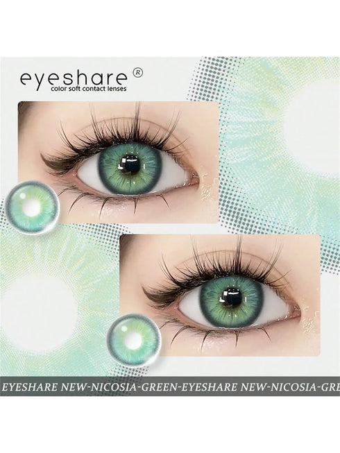 SHEIN NEW 1 Pair Green Gray Colored Contact Lenses