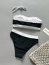 SHEIN New Fashionable Sexy Solid Color Detachable Strap Strapless Bikini Swimwear For Women, Suitable For Beach, Pool Party, Vacation Summer