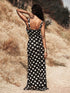 SHEIN Opulessa Women's Casual Knitted Mesh Classic Polka Dot Print Bodycon Fishtail Dress