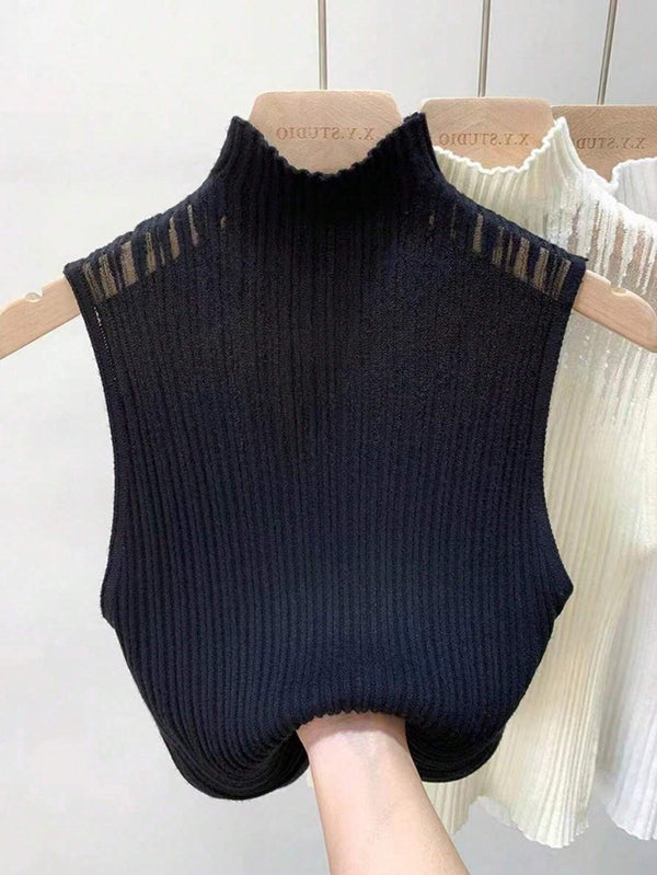 Mesh Hollow Out Mock Neck Dickey For Dress
