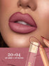 SHEIN Pudaier Matte Lip Liner And Lip Gloss Set - Lip Liner And Lip Mud Set, Long-Lasting Waterproof, Silky Smooth Velvet Texture, Nude And Plum Shades,