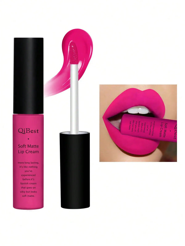 SHEIN QIBEST Soft Matte Lip Cream,Highly Pigmented Long-Lasting Wear Non-Stick Cup Liquid Lipstick