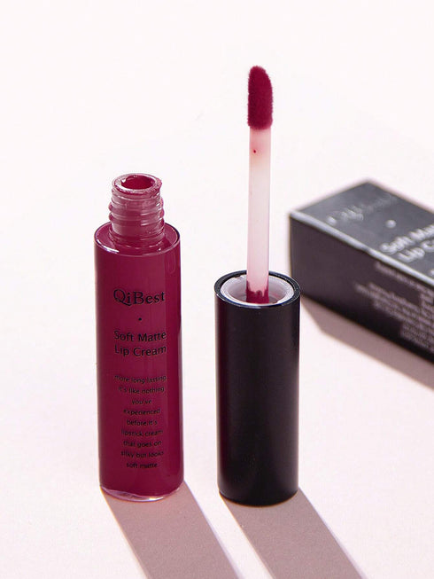 SHEIN QIBEST Soft Matte Lip Cream,Highly Pigmented Long-Lasting Wear Non-Stick Cup Liquid
