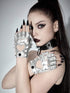 ROMWE Goth 1 Pair Women's Rivet Leather Fingerless Gloves