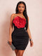 Radiana Elegant Black Strapless Ruched Bodycon Mini Dress