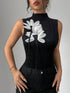SHEIN Floral Decal Collar Slim Fit Elegant Sleeveless Camisole