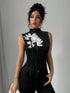 SHEIN Floral Decal Collar Slim Fit Elegant Sleeveless Camisole