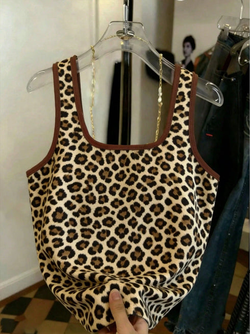 SHEIN Resyla Best-Selling Contrast Color Regular Fit Women's Leopard Print Camisole