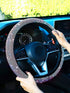 SHEIN 1pc Rhinestone Decor Car Steering Wheel Cover