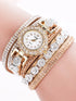 SHRIN Rhinestone Decor Quartz Wrap Watch