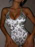 SHEIN Rovax Women's Sleeveless Leopard Print Bodysuit, Fitted Summer Digital Bodysuit