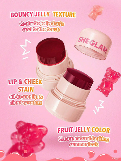 SHEGLAM Jelly-Licious Hydrating Lip & Blush Tint-Ahoy 4 Colors Watery Blush