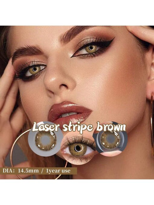 SHEIN 1 Pair Colored Contact Lenses, Including Brown, Gray