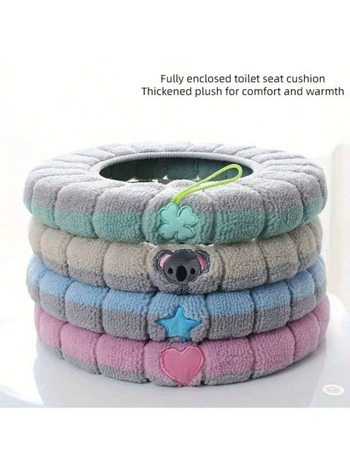 طقم غطاء مقعد المرحاض الناعم القابل للعكس من شي إن، قطعة واحدة