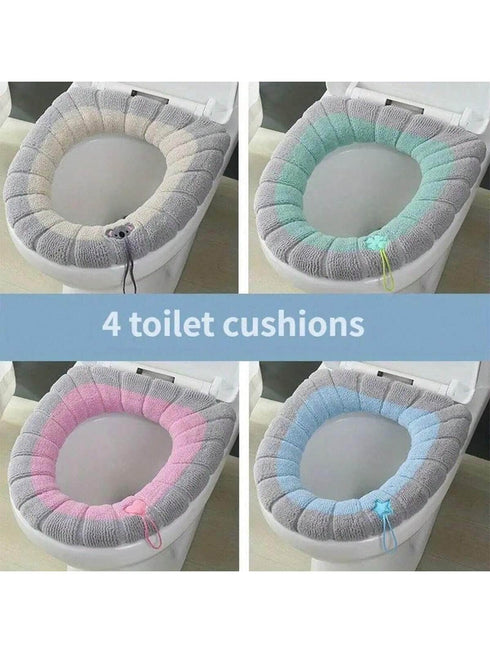 طقم غطاء مقعد المرحاض الناعم القابل للعكس من شي إن، قطعة واحدة