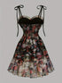 SHEIN Floral Print Sexy Party Satin Ribbon Sexy Fashion Romantic Party Style Spaghetti Strap